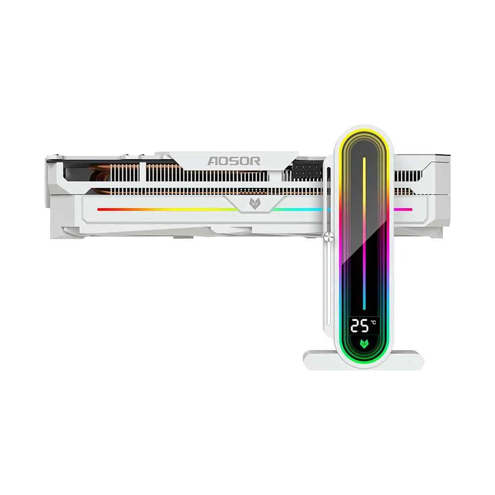 ARGB Graphics Card Bracket With Temperature Display GPU Anti-Sag Holder Bracket Video Card Bracket Adjustable Height 5V 3Pin