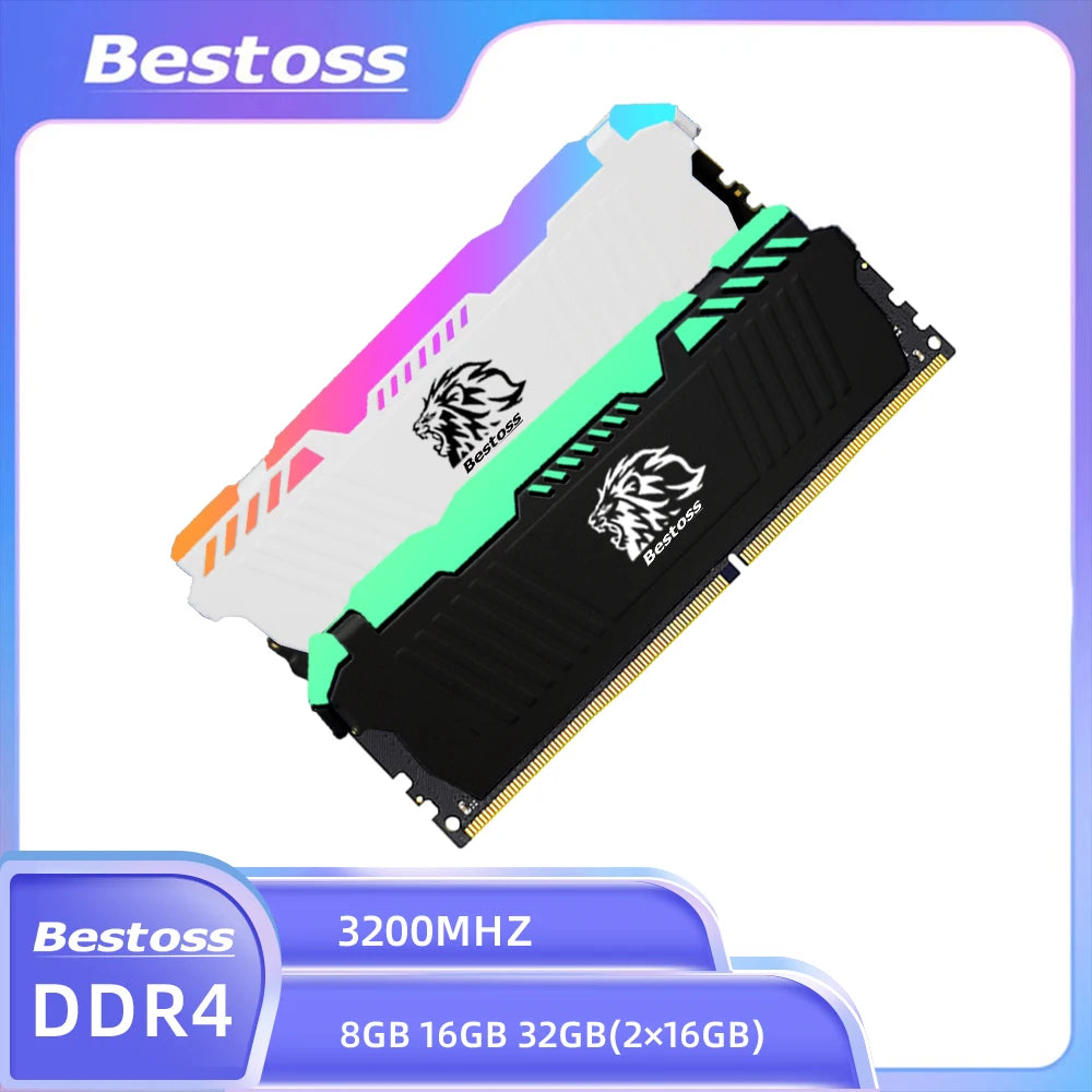 Bestoss Memory Ram ddr4 8GB16GB 32GB XMP 2.0 3200mhz 288pin 1.2V U-DIMM RGB Memory for Computer - WinSupport Tech