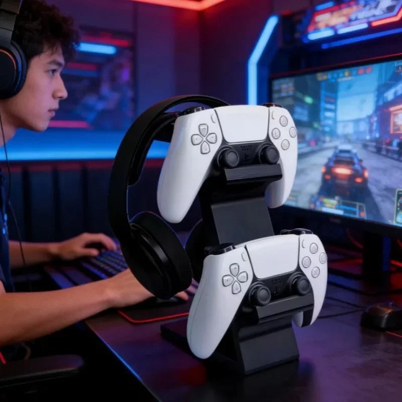 Game Standing Headphone Controller Stand Holder Gamepads Multi-Functional Gaming Accessory Universal for PS4/PS5/XBOX Standing