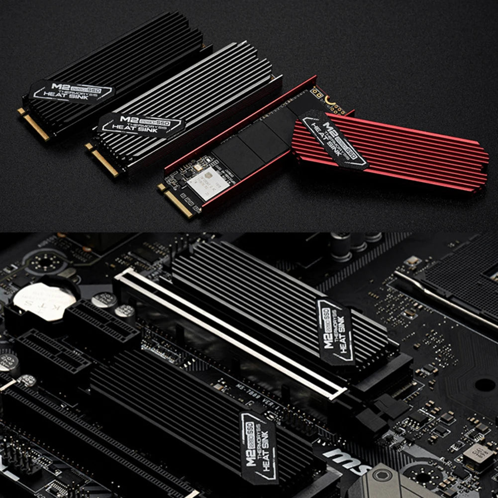 M.2 NVME 2280 Solid State Hard Disk Radiator Aluminum M.2 SSD Heat Sink M.2 SSD Cooler With Thermal Pad For PS5 Desktop PC
