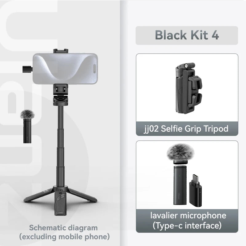 Ulanzi JJ02 Wireless Selfie Tripod With Bluetooth Remote Control Portable Foldable Monopod For Smart Phone Booster Handle Grip
