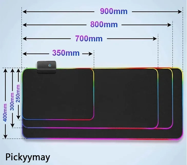Extra large size RGB luminous black and white line 90x40cm gaming mouse pad, large gaming table mat, suitable for gamers