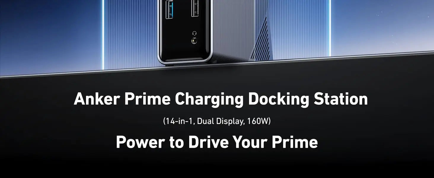 Anker Prime charging 160W 14 in 1 Desktop Charge Docking Station type-C Smart Control Screen Display 10Gbps Dual 4K ThreeScreen
