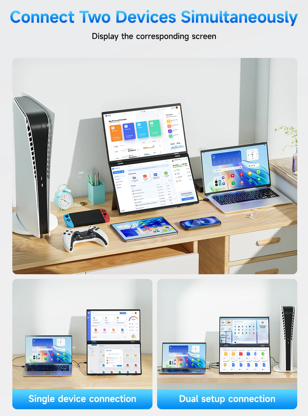 Triple Laptop Screen Extender 15.6