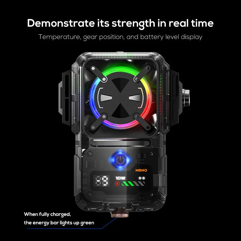 DL23 Semiconductor Phone Cooler Powerful Cooling 2000mAh Temperature Control Digital Display Dual Live Streaming Mount Holes