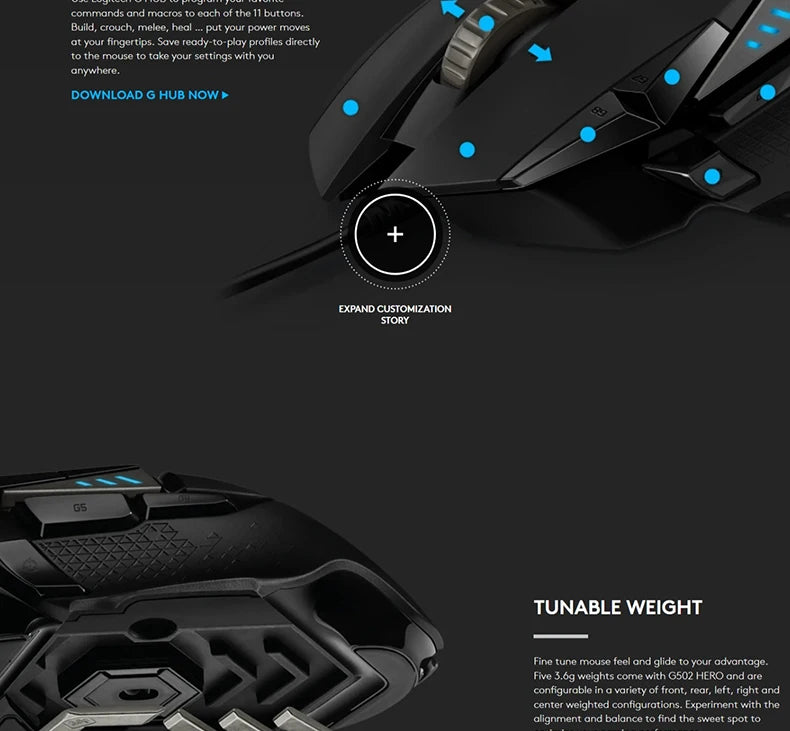 Original Logitech G502 HERO LIGHTSPEED Wired Gaming Mouse Wireless 2.4GHz HERO 25600DPI RGB Suitable For E-Sports Gamers Mouse