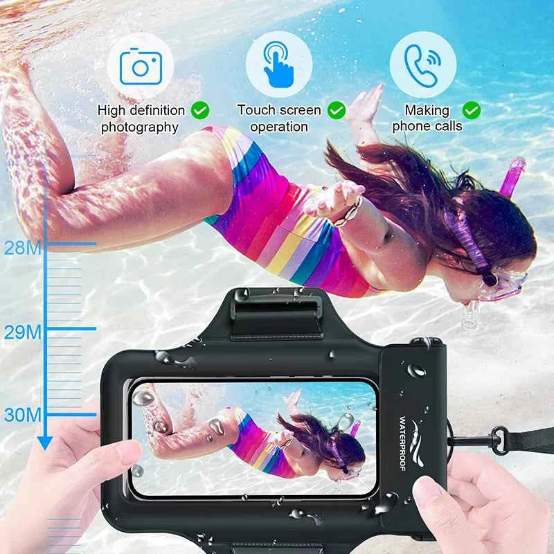 HAISSKY Armband Mobile Phone Waterproof Pouch For iPhone 17 16 15 14 13 12 Pro Max 15 Plus Swimming Surfing Diving Arm Phone Bag