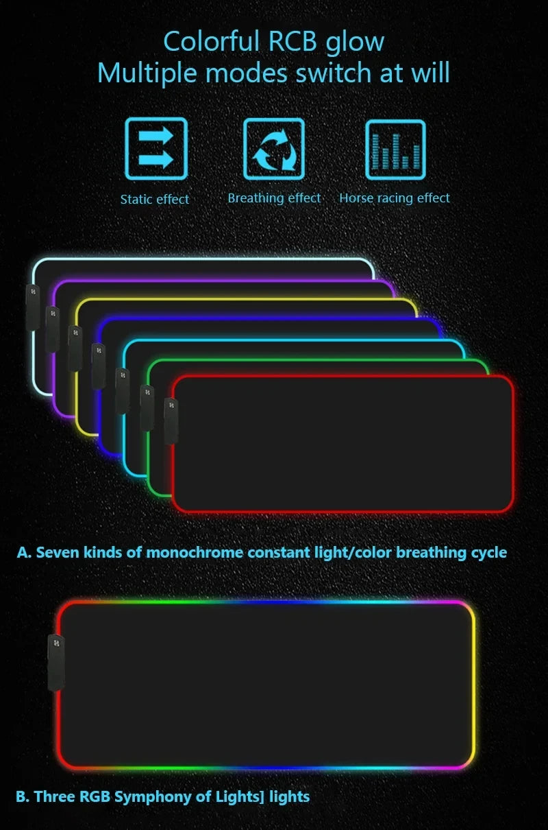 Go For It, Nakamura-kun Mouse Pad Gamer Luminescence Led Mouse Pad Gaming Table Rgb Deskmat Keyboard Pc Mousepad