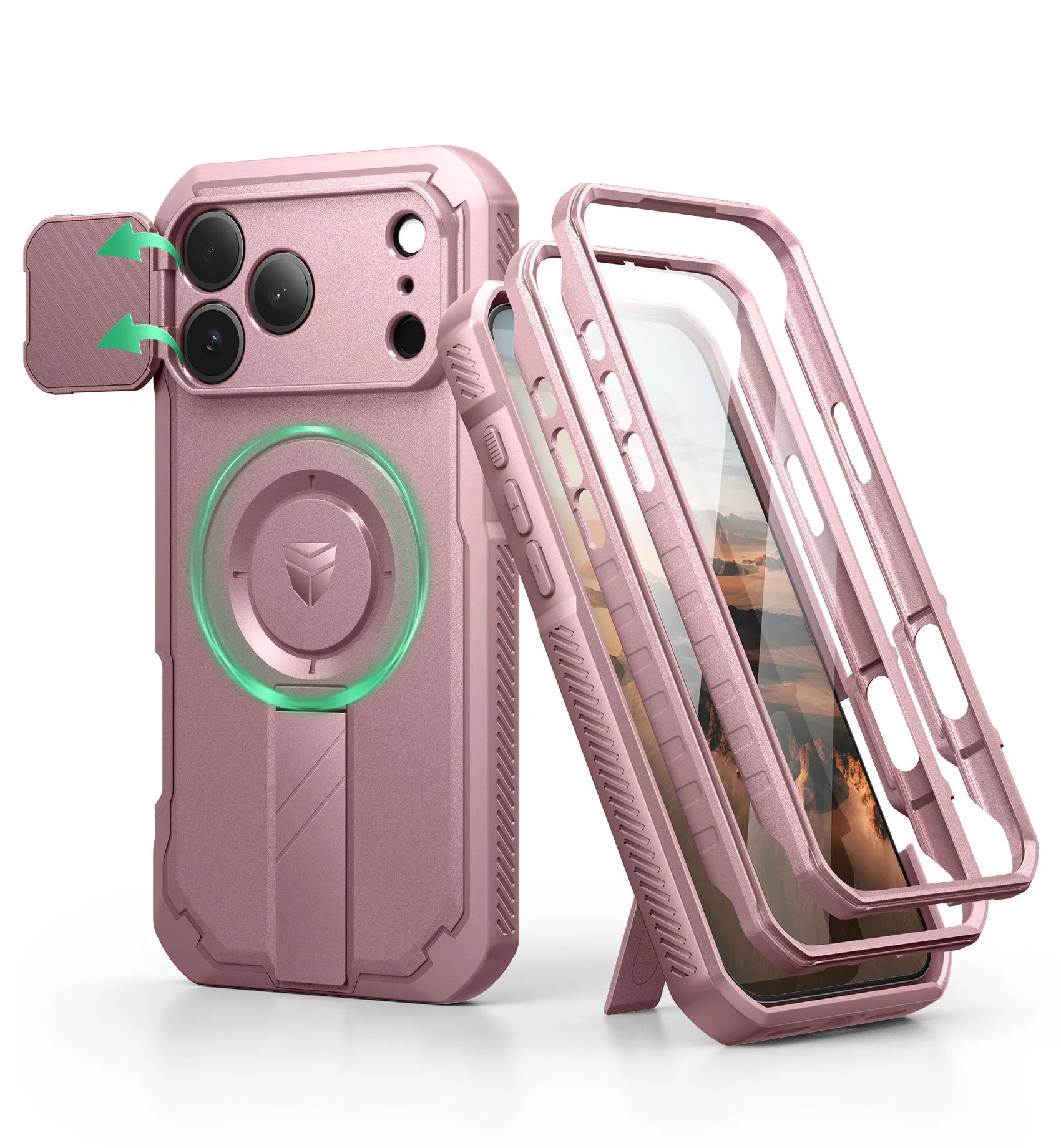For iphone 17 pro max case with Camera Cover & Adjustable Kickstand Compatible With MagSafe Shockproof Magnetic Protective Cover