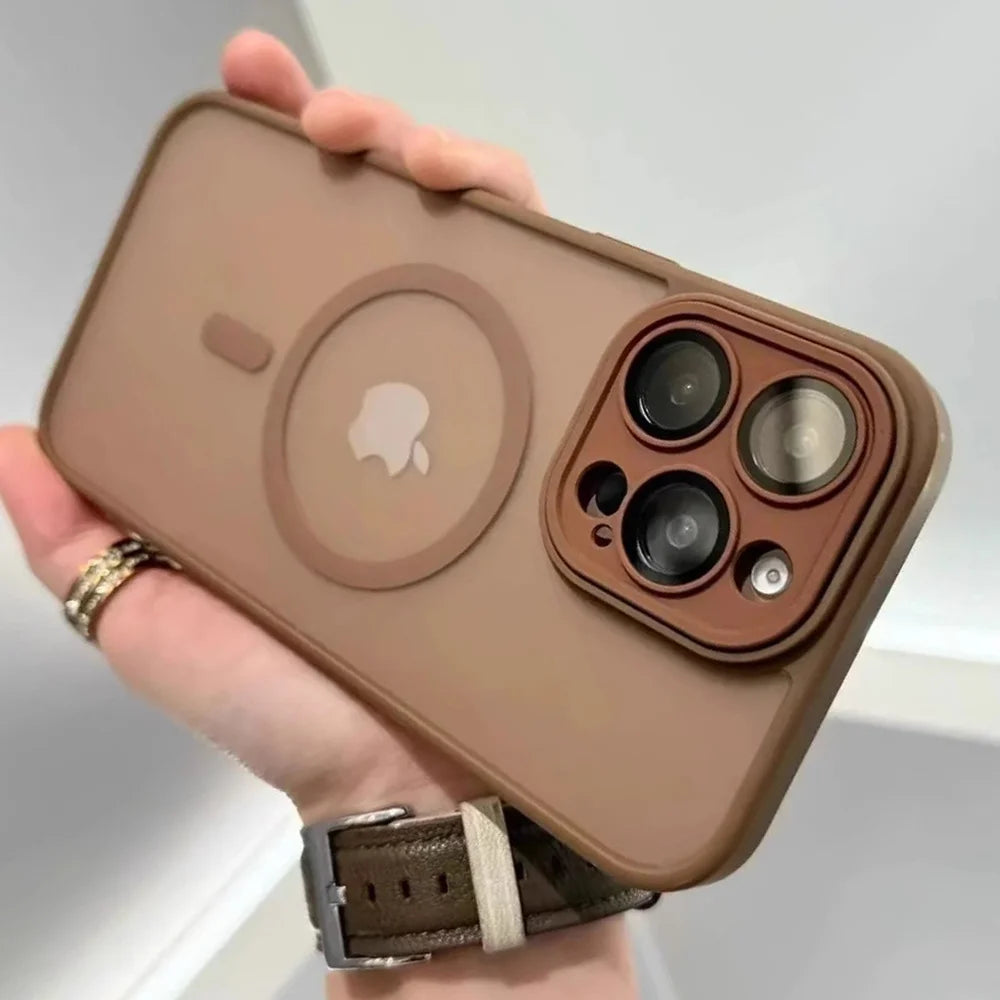 Lens Protection Case For iPhone 17 16 Proa Mx mini 15 16 14 Plus iPhone 13 12 11 Matte Translucent Magsafe Wireless Charge Cover