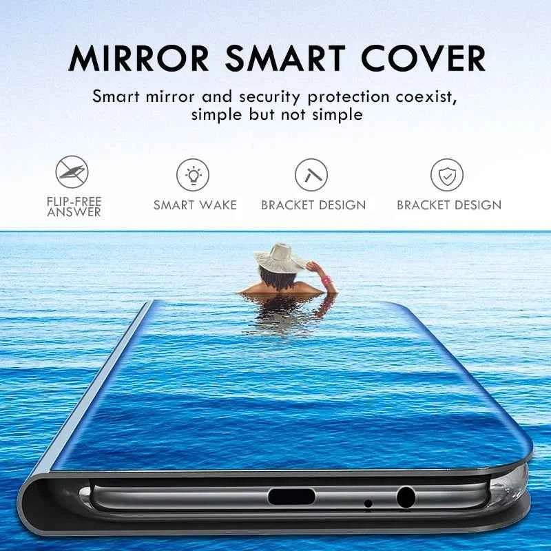 Mirror Flip Case for Samsung Galaxy S25 S24 Ultra S23 FE S22 S20 S21 Plus Back Cover for Galaxy S10 Plus S10e 5G Case