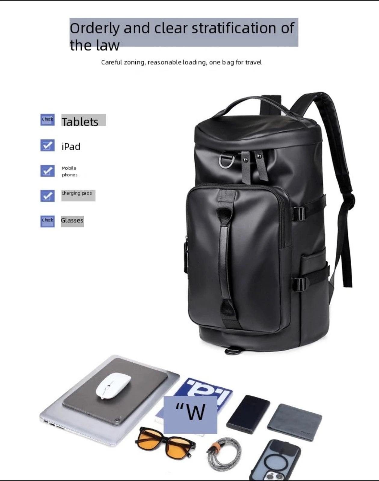 Travel backpack, large carry on bag with shoe compartment approved by the airline, 17 inch laptop backpack, business work fitnes