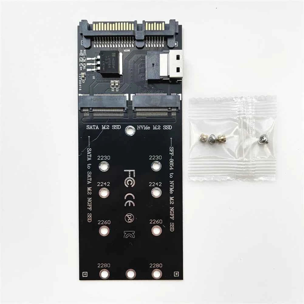 M2 to SATA Adapter SFF8654 to M2 NVMe SSD Converter Expansion Card Riser Board for PC Desktop Mainboard Upgrade