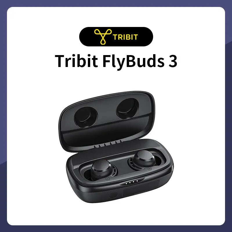 Tribit FlyBuds 3 TWS Bluetooth Earphones IPX8 Waterproof Wireless Headphones with Touch Control Built-in Mic 110-Hour Playtime