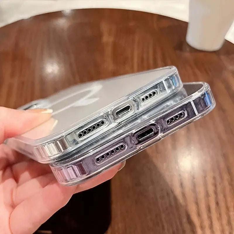 Transparent Magnetic Phone Case Supports Wireless Charging Classic and Stylish - for iPhone 17/16/15/14/13/12/11 Pro Max