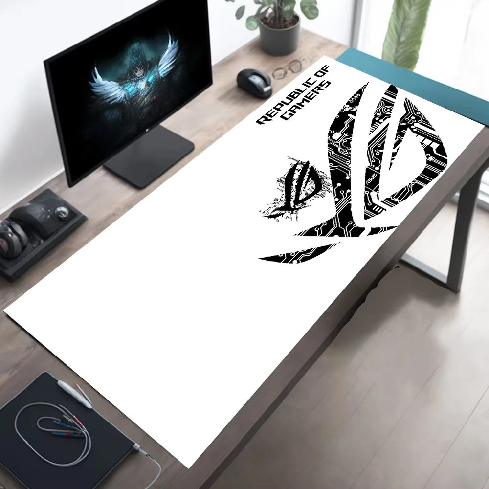 1pc Large Gaming Mouse Pad ROG Circuit Board Design Anti-Slip Rubber Base Extended Desk Mat for Office Gaming Setup PC Accessory