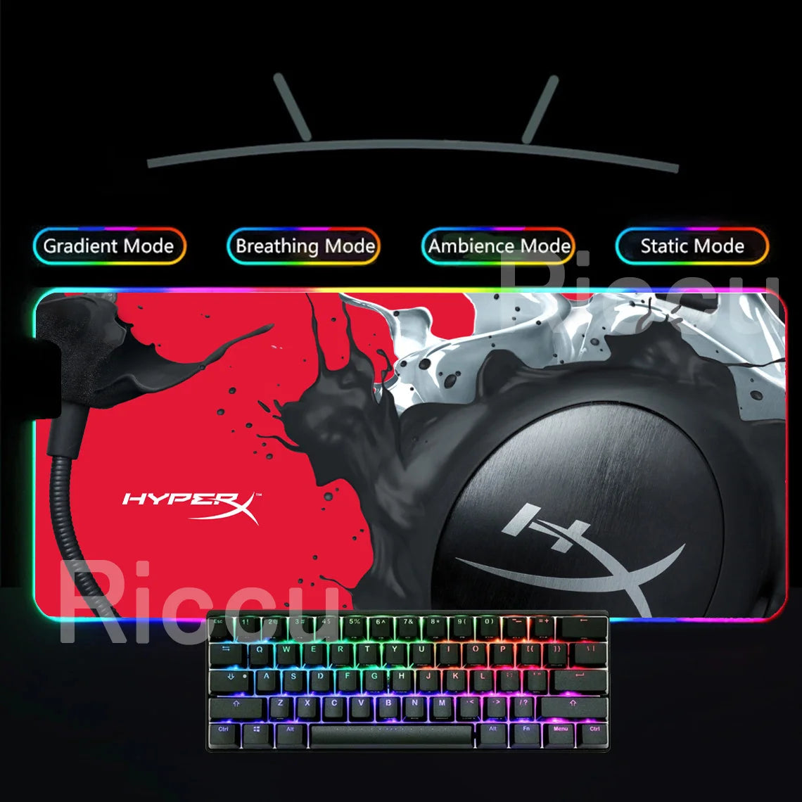 HYPERX RGB Large Mouse Pad Gaming Speed Mousepad Colorful LED Luminous XXL Game Computer Backlight Keyboard Accessories desk Mat