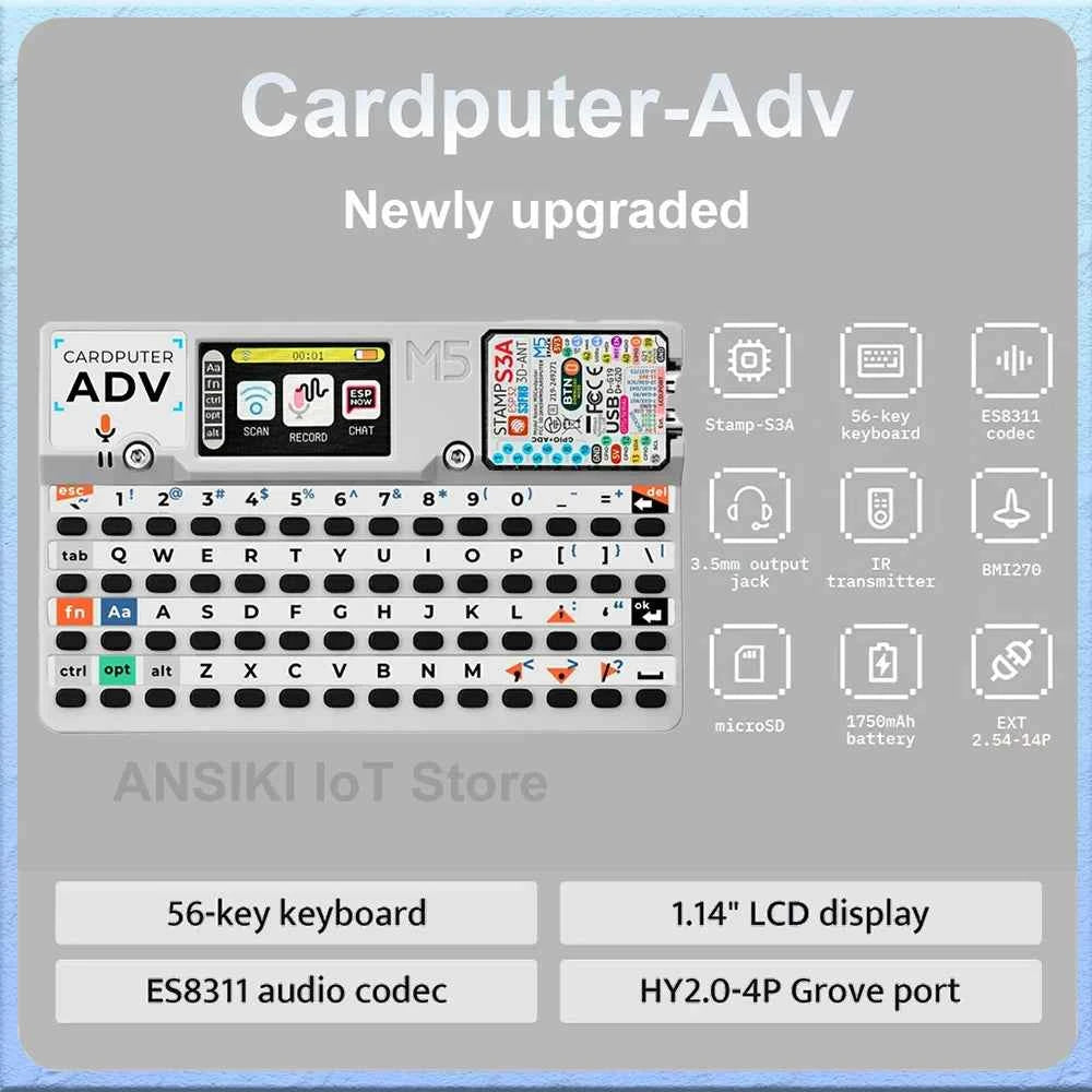 M5Stack Cardputer-Adv Programmable Card Computer Stamp-S3A 1.14