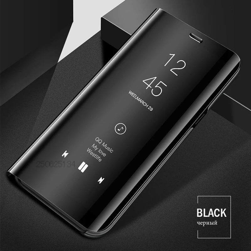 Luxury Smart Case For Samsung Galaxy S24 S23 S22 S21 Ultra S20 S10 S9 S8 Plus S23 FE 5G Mirror Leather Smart Flip Suppor Cover