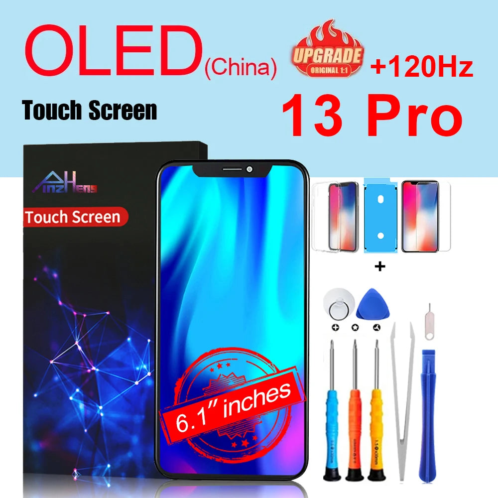 PINZHENG High Quality Screen INCELL LCD OLED For iPhone 14 Pro 15 Plus 13 Pro Max Display For iPhone Replacement With Tools
