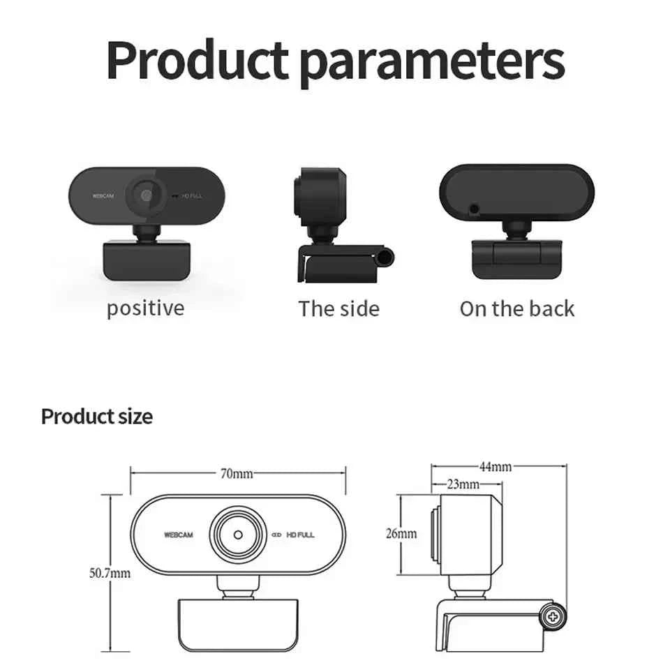 1080P HD Mini Webcam with Mic USB for Laptop Desktop Ideal for Video Calls And Conferences