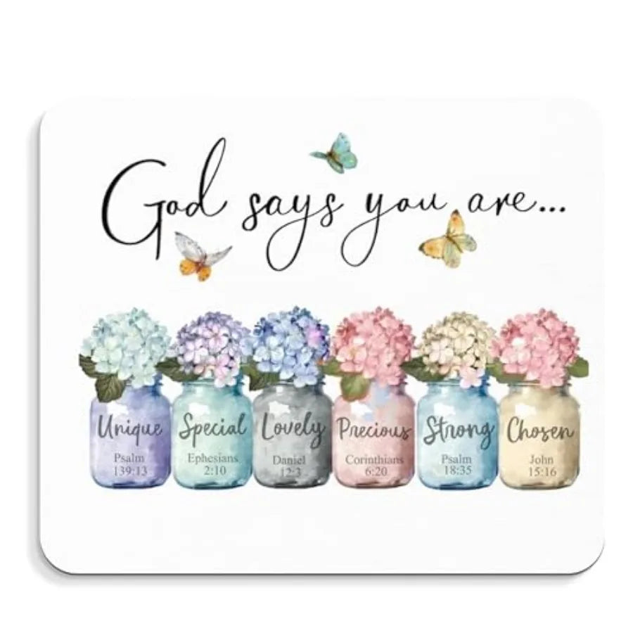 Motivational Bible Verse Decor Mouse Pad - Inspirational Christian Office Desk Mousepad, Positive Bible Verse Decor, Inspiratio