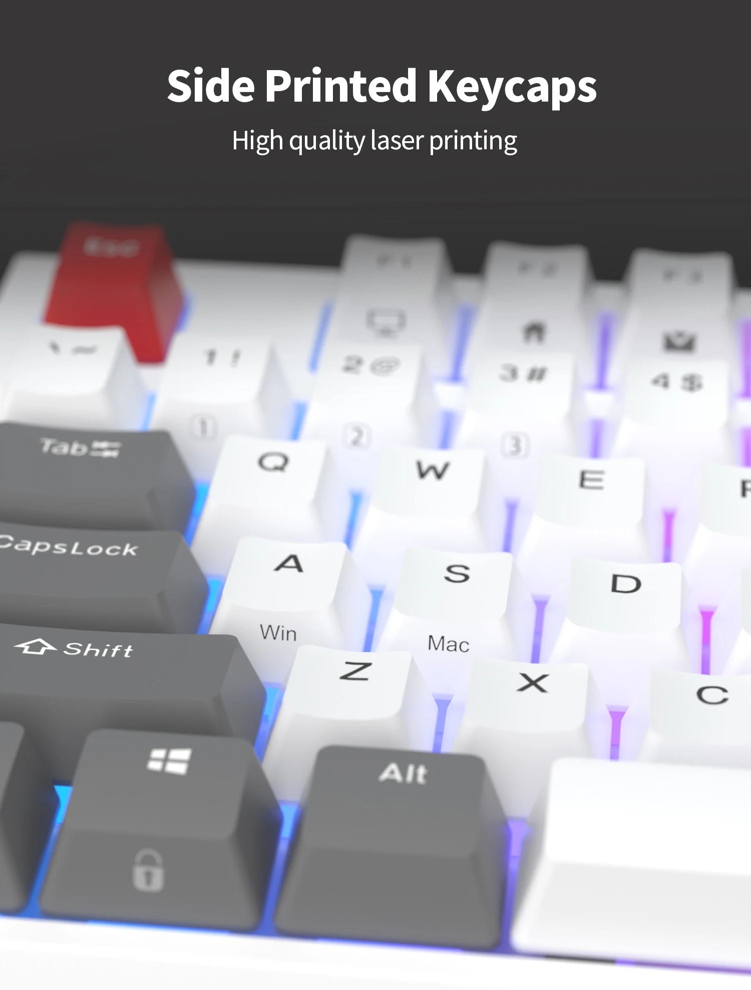 RK ROYAL KLUDGE R87 Russian Mechanical Keyboard 87 Keys RGB Backlit Hot-swappable Wired Gaming Keyboard Customised Keycaps