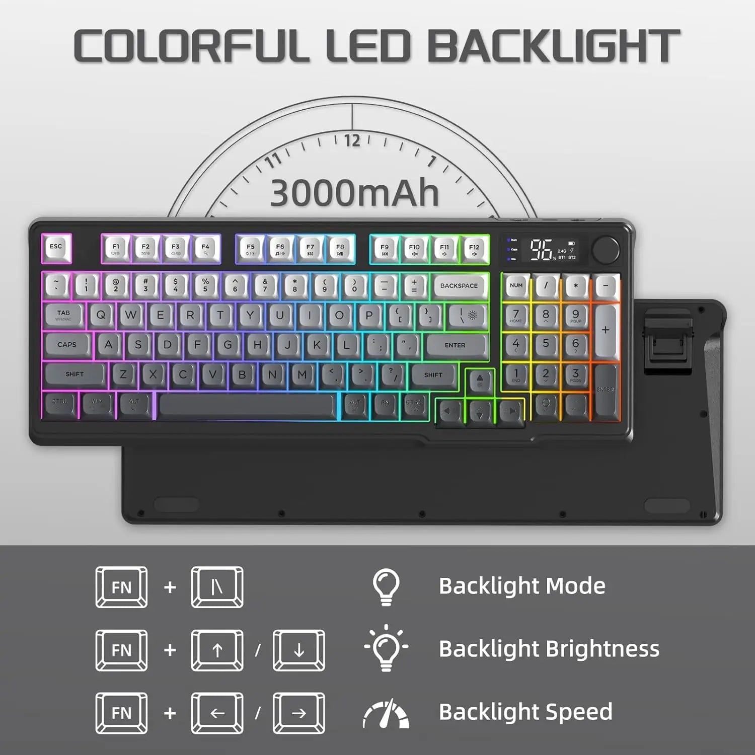 MAMBASNAKE x FREEWOLF M96 Wireless Gaming Keyboard Creamy Membrane with Rainbow Backlight