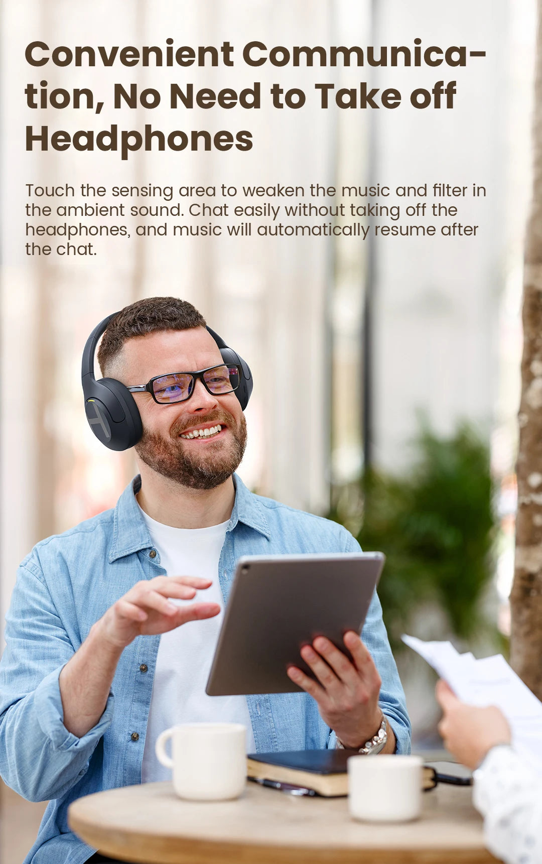 HAYLOU S35 ANC Wireless Bluetooth Headphones 42dB ANC ENC Over-ear Headphone Noise Cancellation 60H Playtime Earphones Men Women