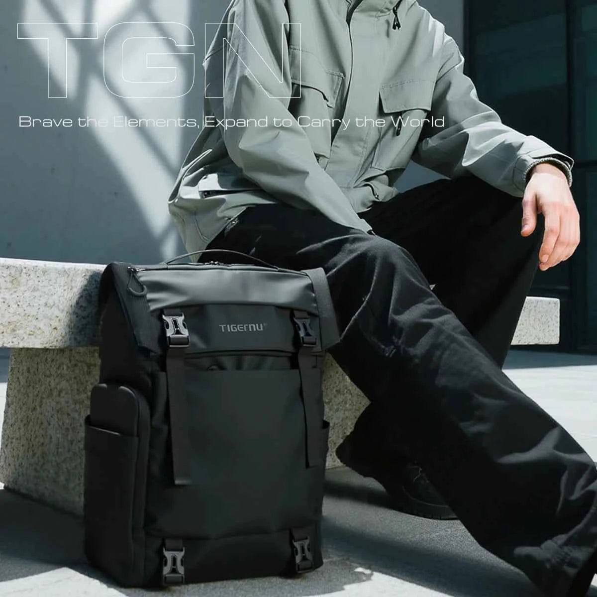 Tigernu Men Fashion Backpack For 14-15.6 inch Laptop Expanded Capacity Urban Travelling School Backpack Daily Splashproof Bag