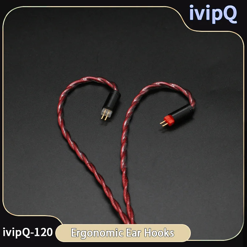ivipQ 26AWG 7N OCC Palladium Plated L-type Modular Plugs 3-in-1 Earphone Upgrade Cable With MMCX/2PIN/0.78mm/QDC/N5005 For AKG