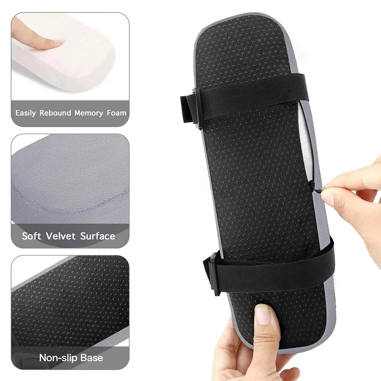 2 Pcs Office Chair Arm Pads,Soft PU Sponge Arm Rest for Desk Chair Gaming Chair,Arm Rest Cover Elbow Support,Removable Cleaning