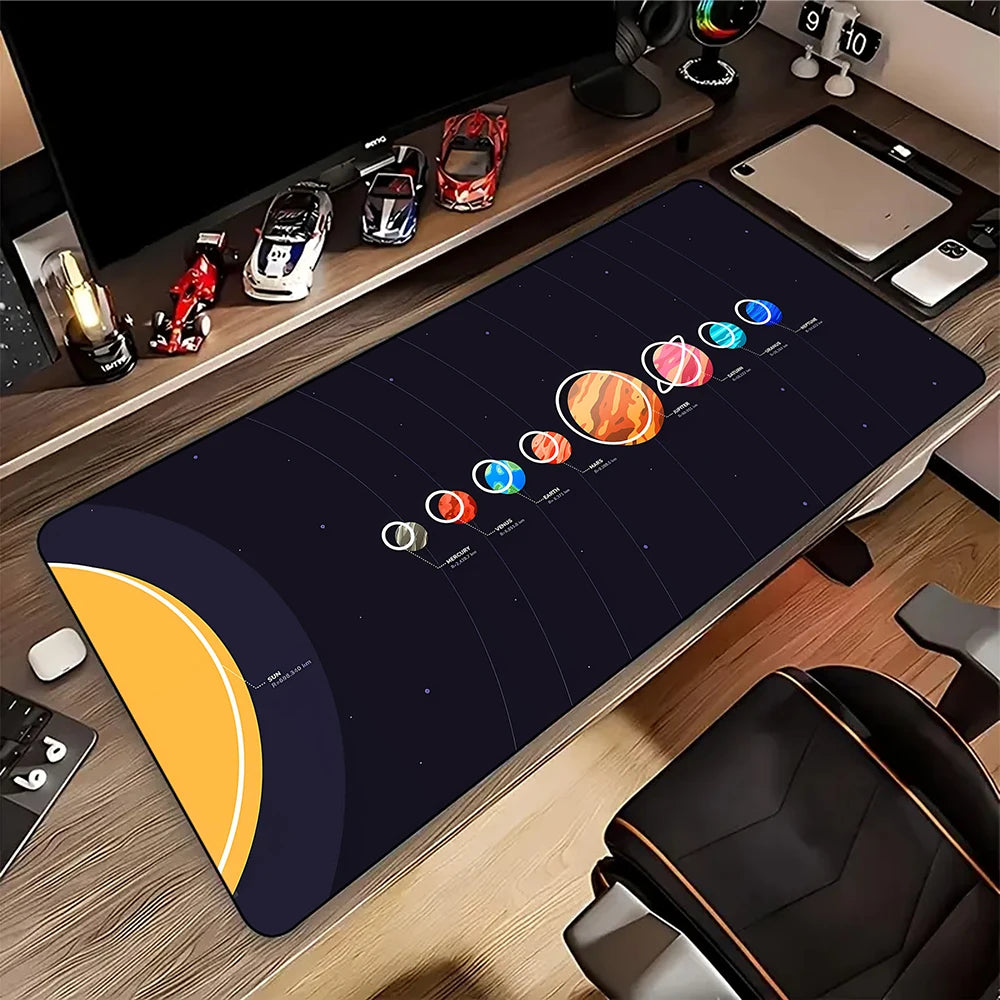 New Solar System Space Gaming Mouse Pad Large Mouse Mat Laptop Mouse Carpet Game Carpet Keyboard Pads Gamer Desk Mat 90x40cm