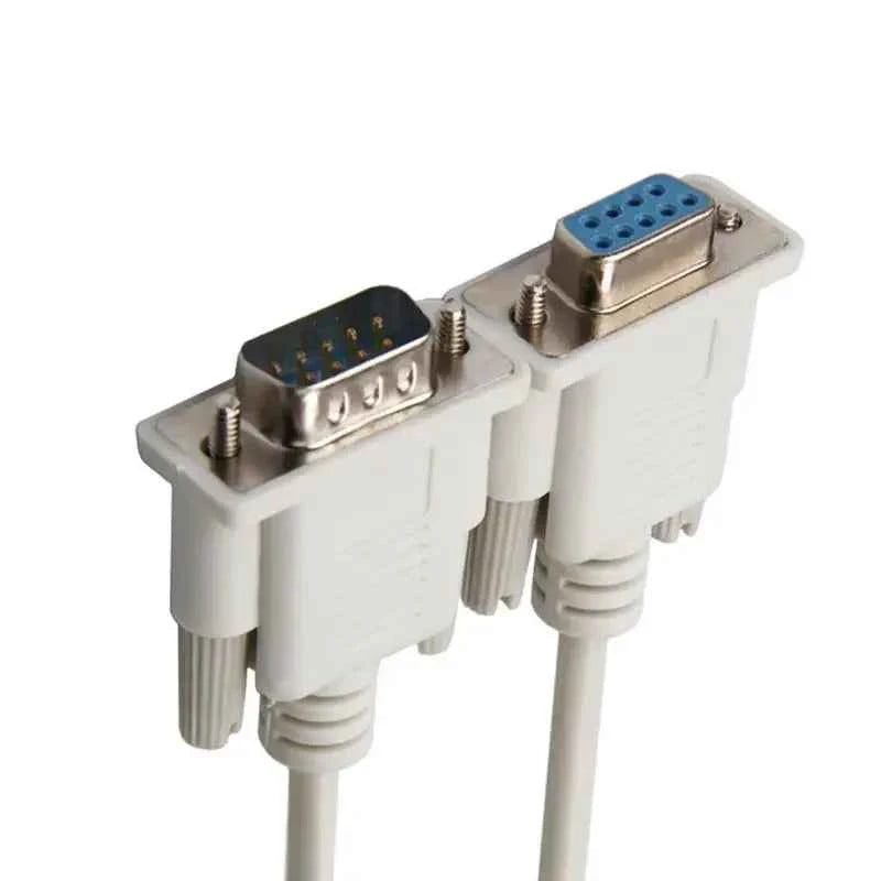 DB9 Male to Female RS232 Extension Serial Cable - 1.5m White DB9 RS232 Serial Null Modem Cable M/F 9 pin RS232 Null Modem Cable