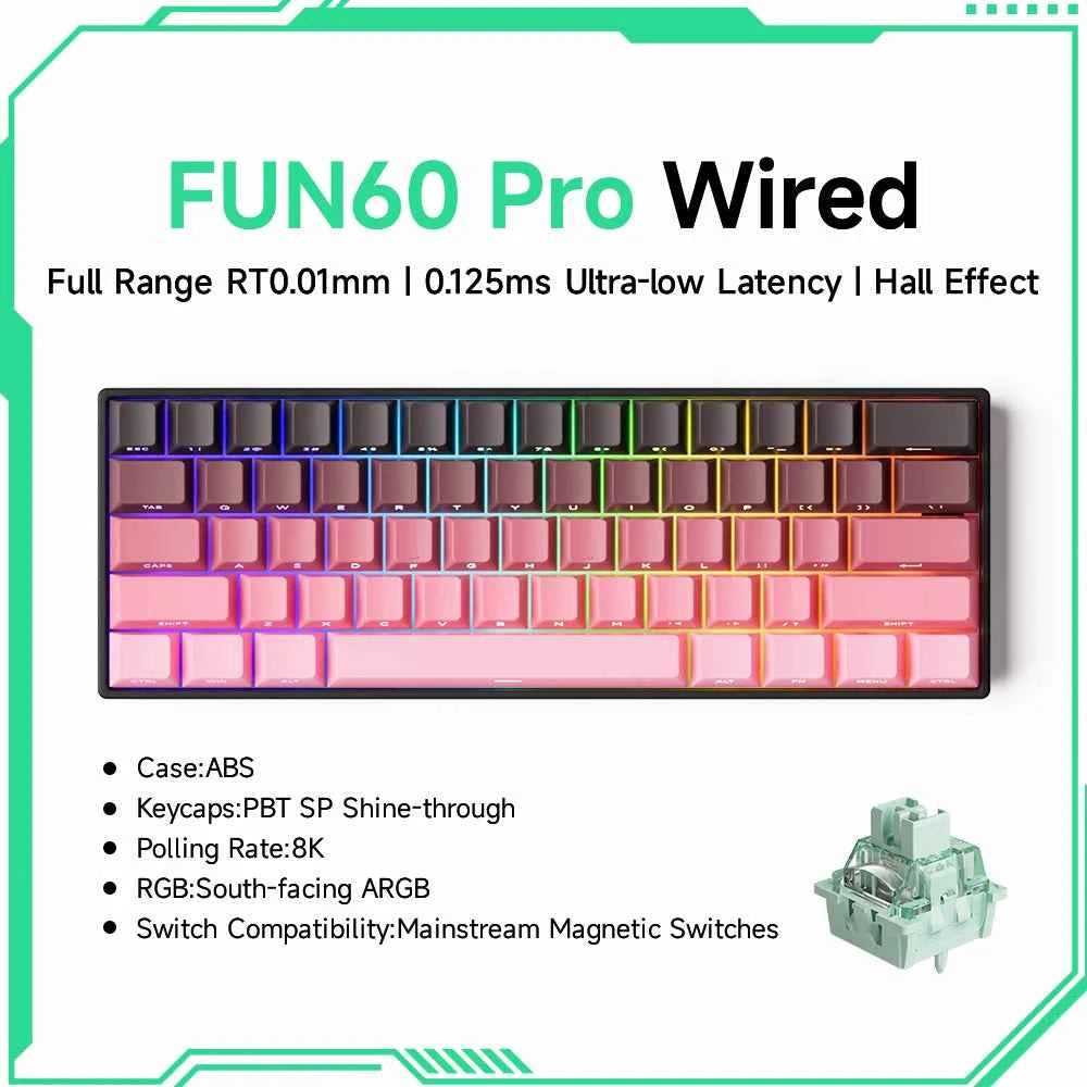 Akko MonsGeek FUN68 FUN60 PRO&MAX HE Magnetic Keyboard 60% 65% Gaming Keyboards Rapid Trigger 8K Custom Keyboard Gaming Esports