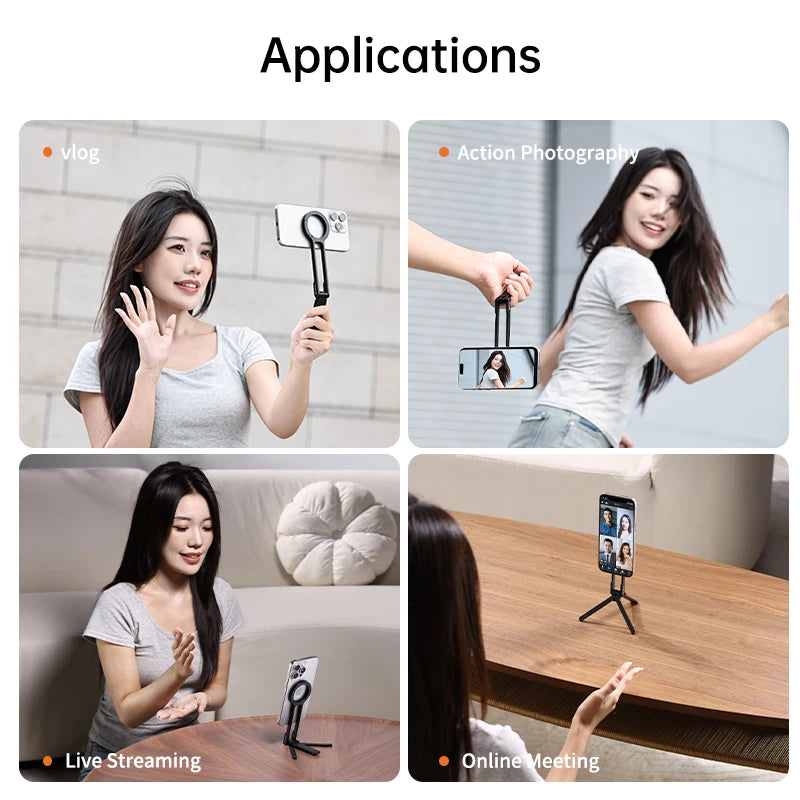 Ulanzi MA30 Magsafe Phone Tripod Dual-sided Magnetic Phone Holder Phone Stand for Iphone 16 15 Outdoor Travel Vlog LiveStreaming