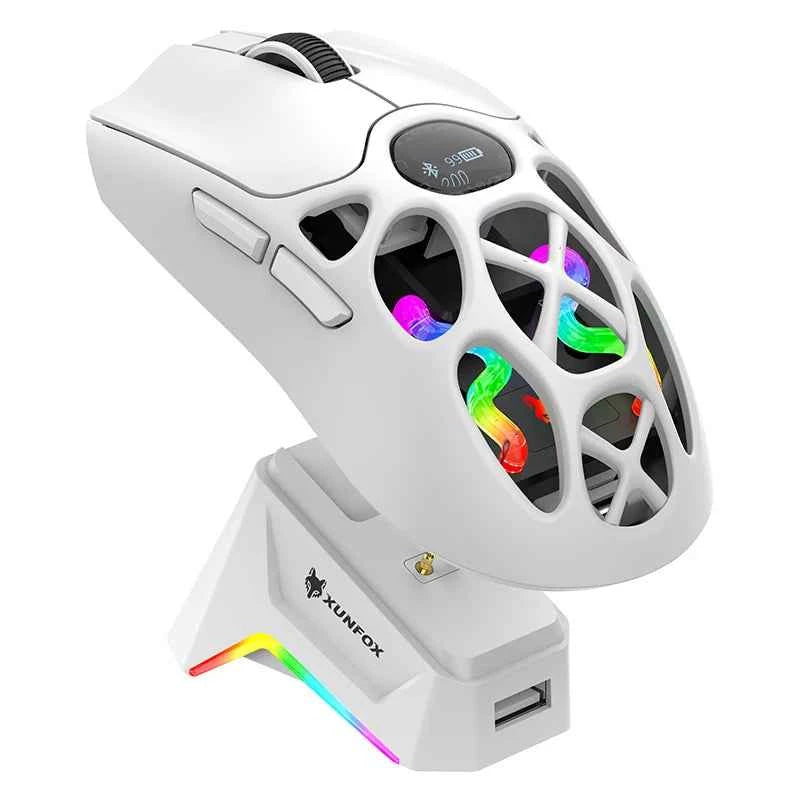 XUNFOX H16PRO Mouse, lightweight S205, three-mode wireless Bluetooth mouse for gaming, charging, RGB lighting, suitable for P