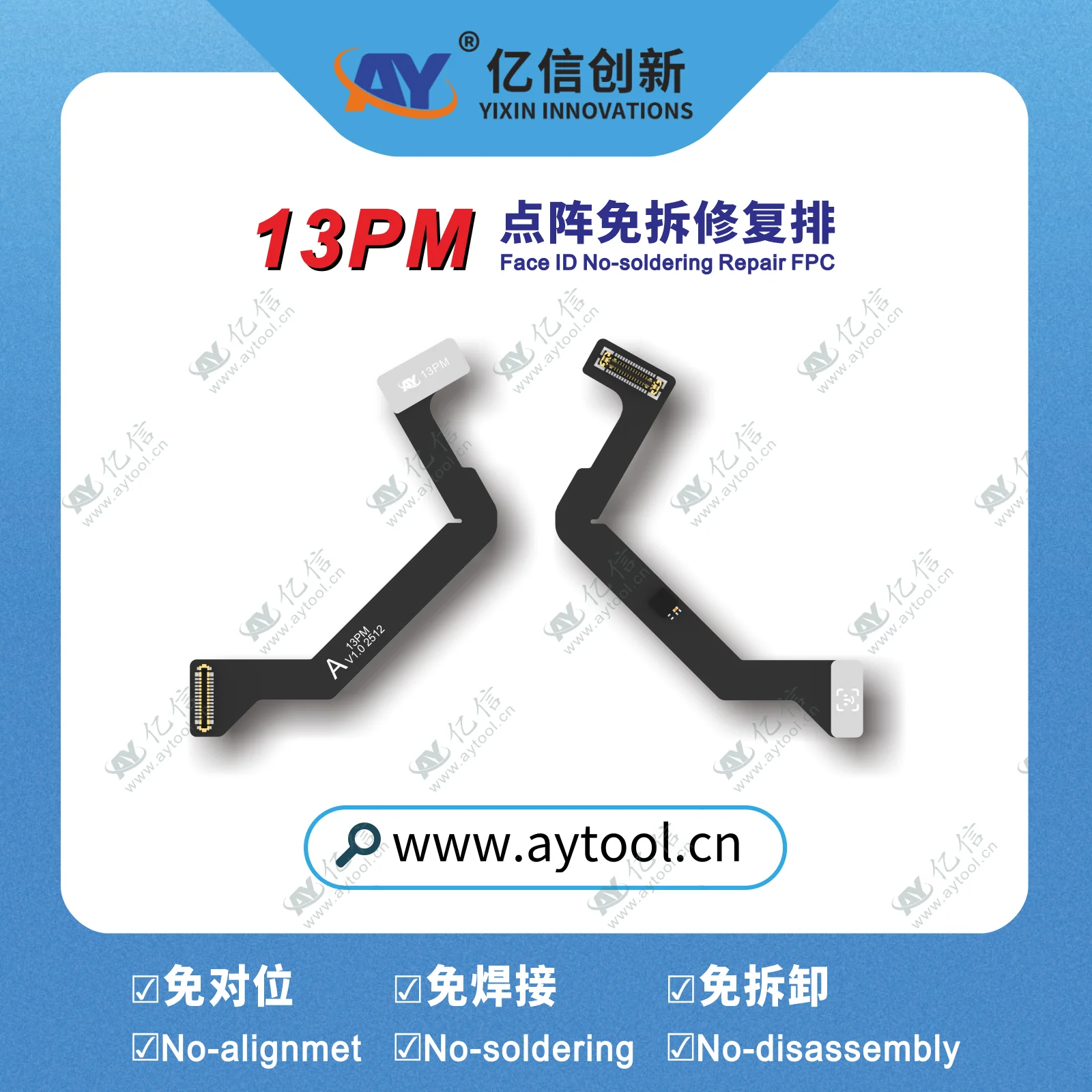 NEW AY A108 Tag Face id Flex Cable for IPhone X-11 12 13 14 15 ProMax Dot Matrix Repair No-alignment NO-soldering No-disassembly