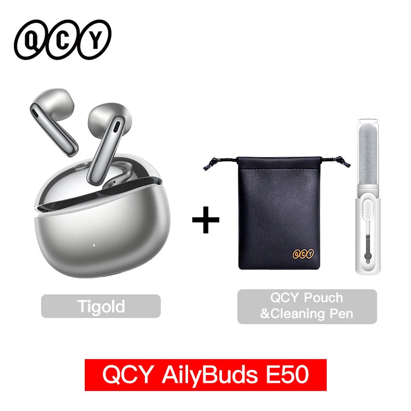 QCY AilyBuds E50 HT11 Wireless Earphones Hi-Res Adaptive Hybrid ANC Headphone Bluetooth 6.0 Spatial Sound Earbuds 11mm Drivers
