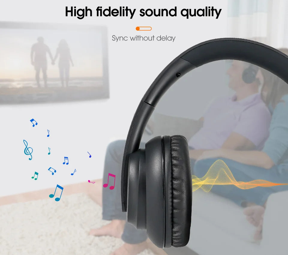Retekess Wireless Headphone TA006 TV Watching Rechargeable Wireless Earphone with Transmitter Support Coaxial Fiber 3.5 AUX RCA