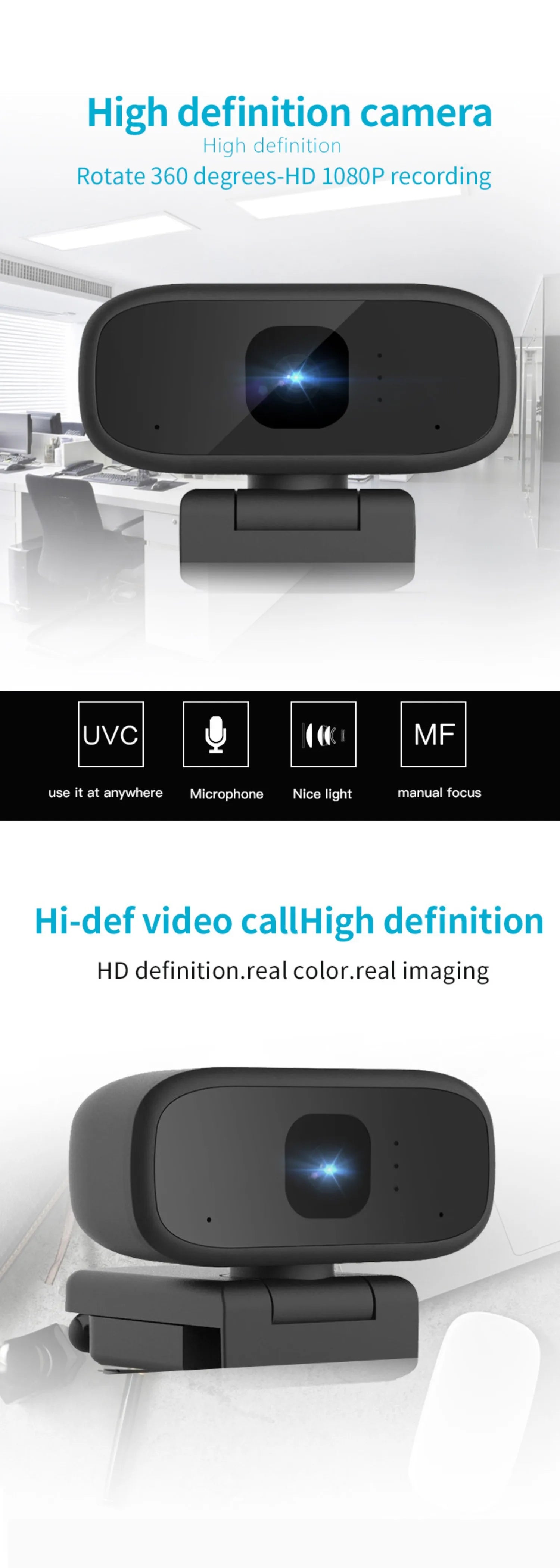 HD 1080P Webcam 720P Portable Mini Web Gamer Camera For PC Computer Laptop Notebook USB Microphone Conference Work Webcan