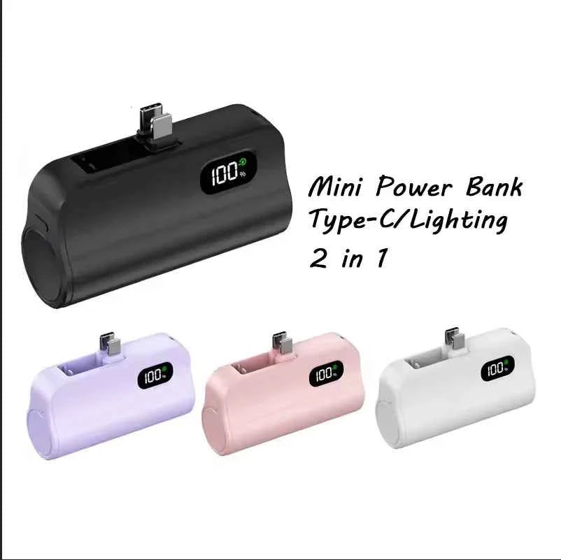 50000mAh Mini Capsule High Capacity Power Bank Portable Wireless Fast Charging External Battery for iPhone Xiaomi Huawei Samsung