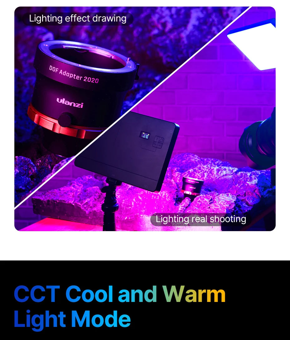 Ulanzi LT003 LED Video Light RGB Panel Light 2500-9000K CRI 95+ 8000mAh Fill Light for Live-streaming Video Tiktok Youtube