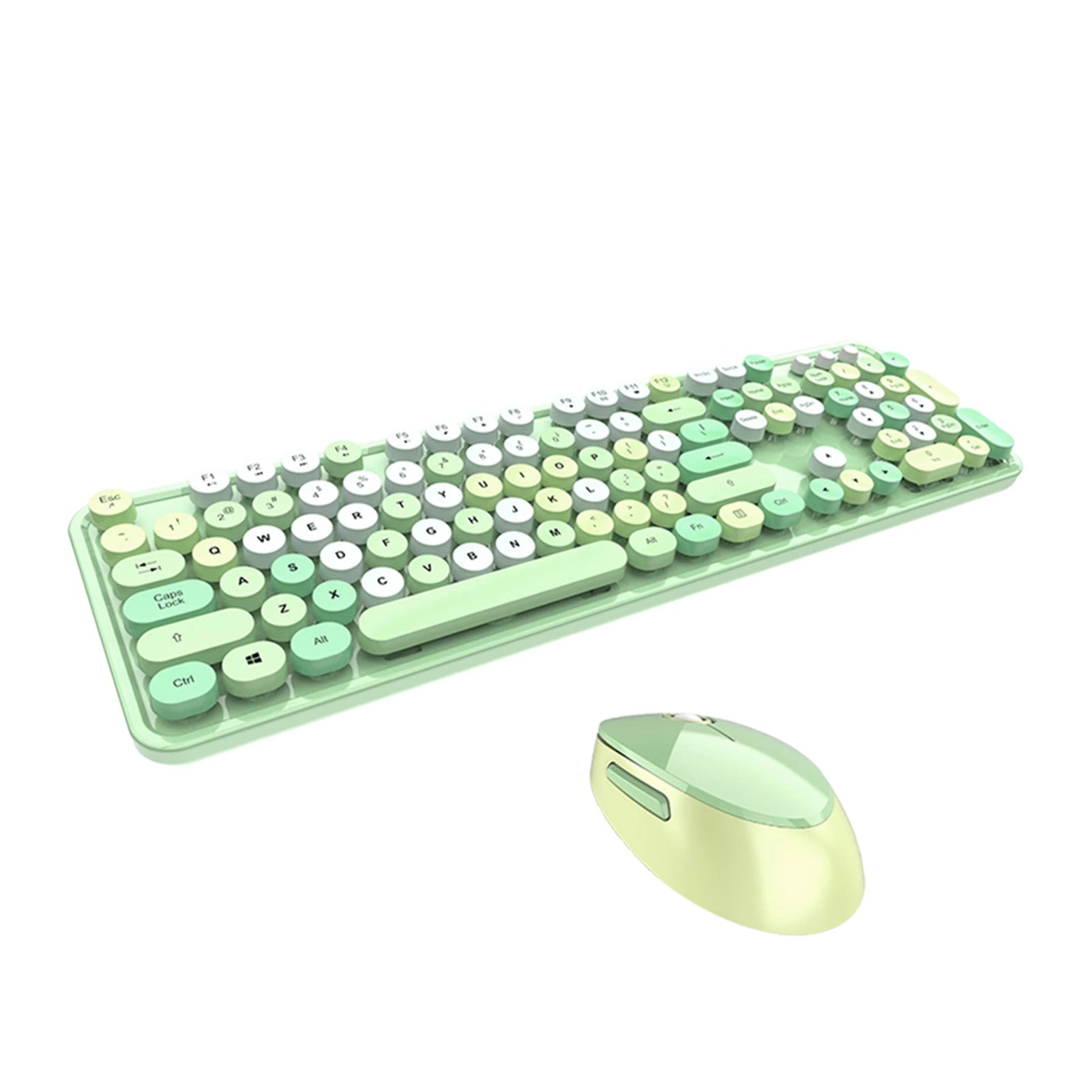 Mofii Sweet Keyboard Mouse Combo Mixed Color 2.4G Wireless Keyboard Mouse Set Circular Suspension Key Cap for PC Laptop Purple