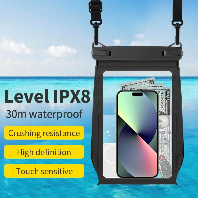 Waterproof Case for iPhone 16 15 14 Samsung S24 23 Ultra Pro Max Plus Large Capacity Swimming Underwater Diving Cover Pouch \';[