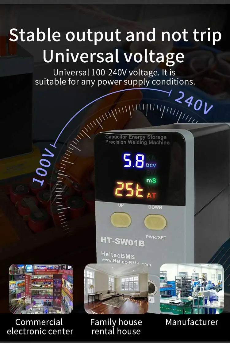Heltec 21KW 36KW 42KW Capacitor Storage Battery Spot Welding Machine/Portable Small Spot Welder LED Display 0.5mm Thickness