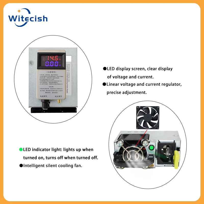 Lifepo4 Charger 12V 62A 60A Lithium Battery Charger 110V-240V Input 3-15V Adjustable Quick Fast Adapter for Lifepo4 Battery