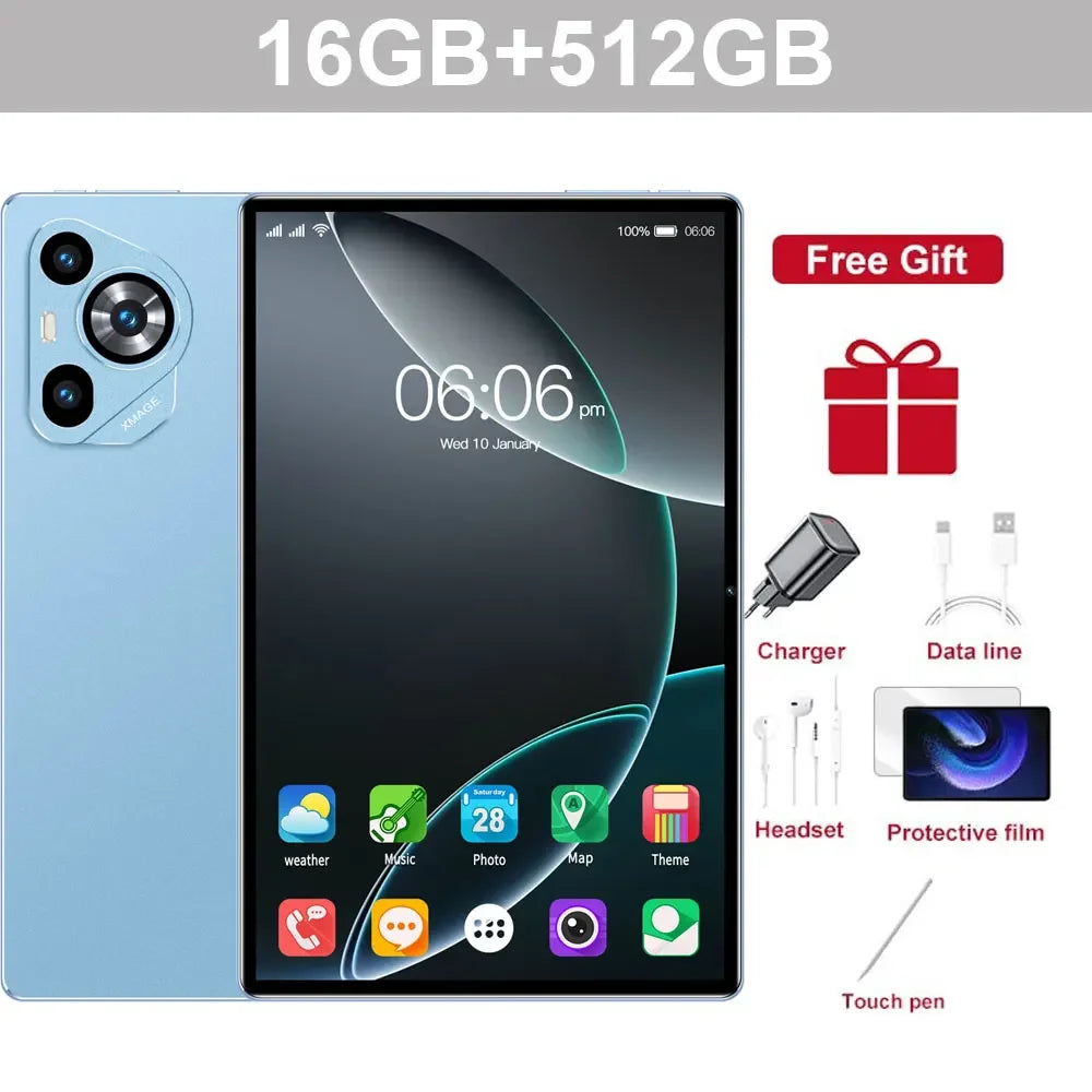Brand New Pad 16 PRO Tablet 11 inch Android 14 Snapdragon 8gen2 Global 22GB+22TB 20000mah 5G Dual SIM WIFI HD Full Screen Tabelt