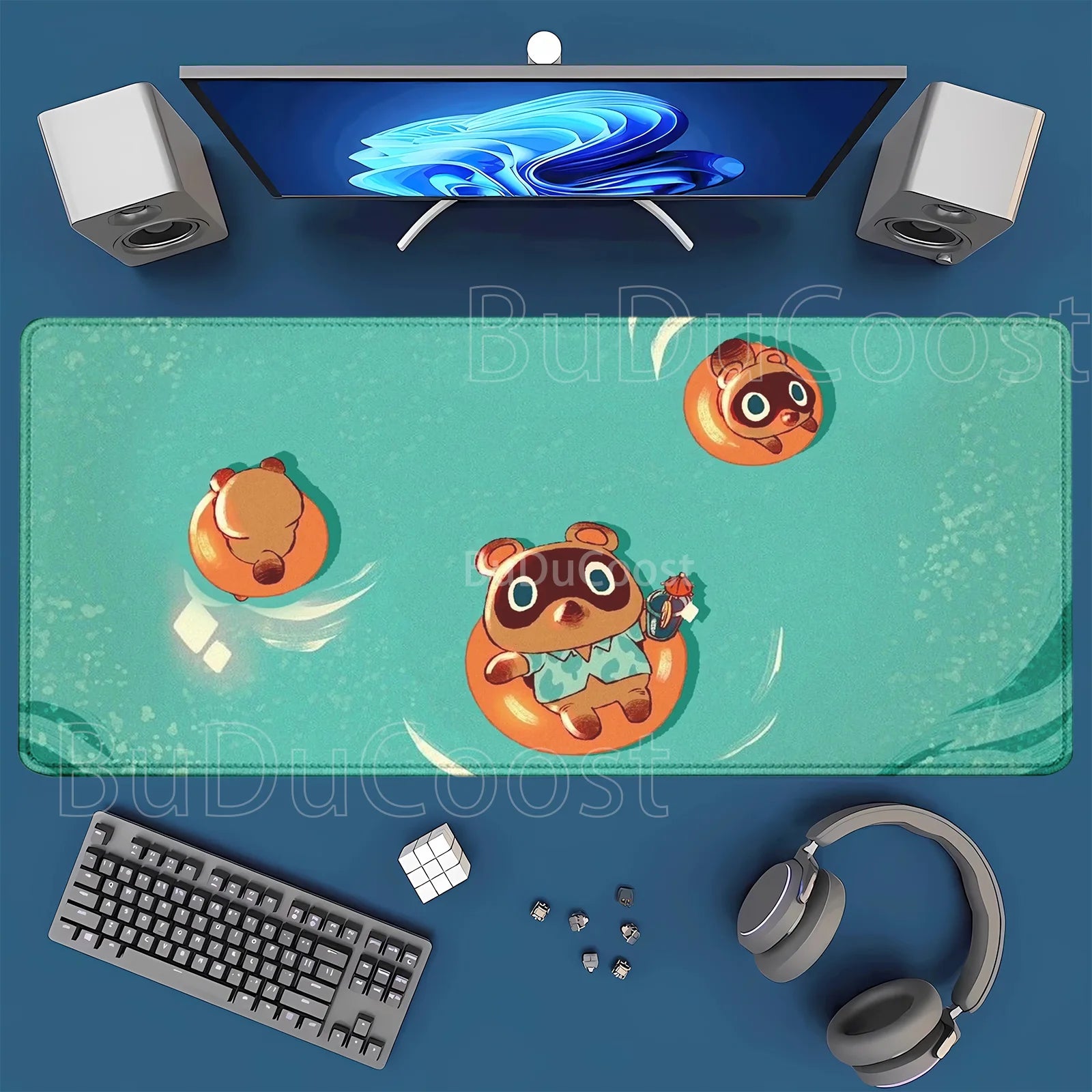 Large Kawaii Mouse Pad Non-Slip Gaming Cute Cartoon A-Animals Laptop Gamer Crossing Mousepad HD Printing XXL 400x900mm Desk Mat