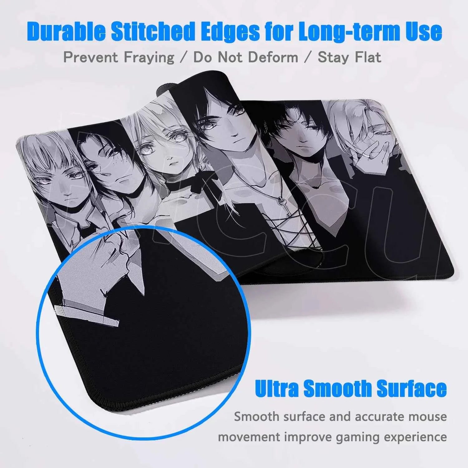 New HD Printing Attack on Titan Anime Desk Mat Large Lock Edge Mouse Pad Computer Mousepad Gaming Laptop Keyboard Mouse Mats Rug